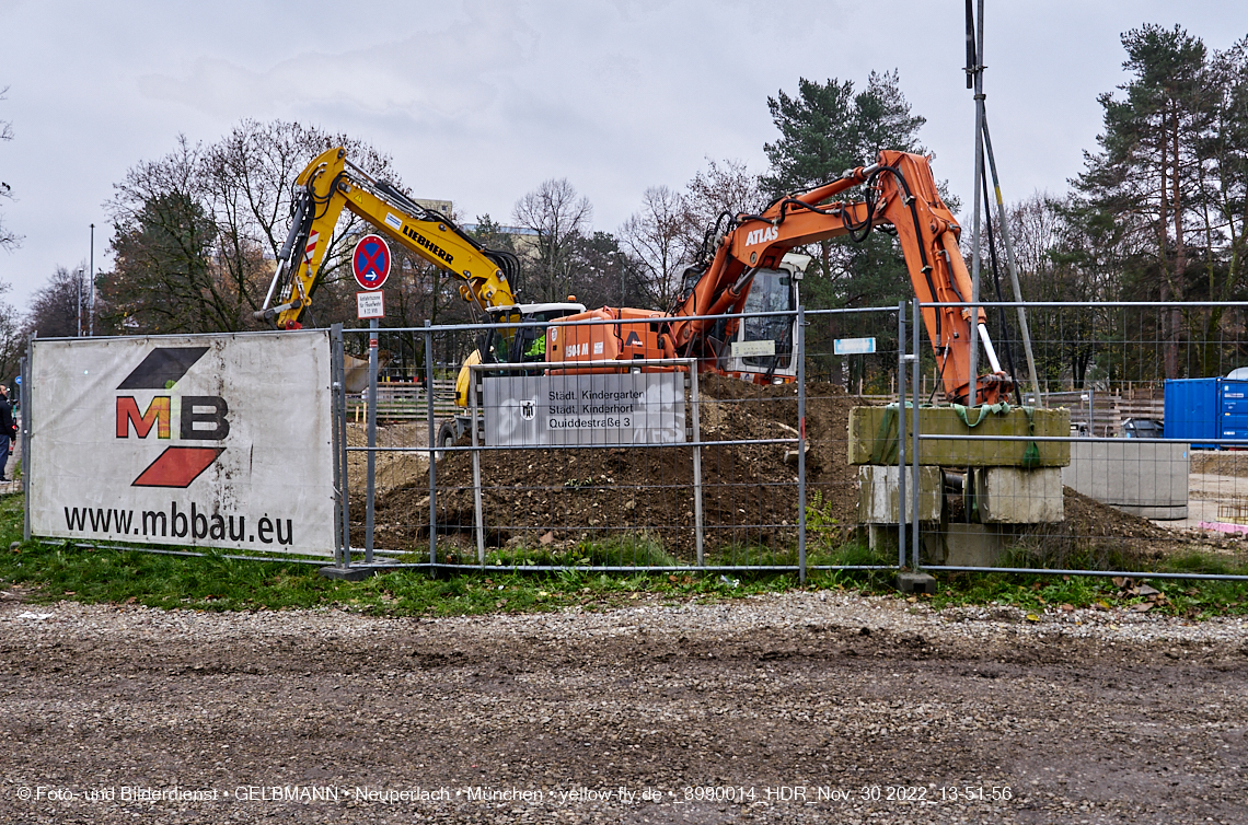 30.11.2022 - Baustelle an der Quiddestraße Haus für Kinder in Neuperlach